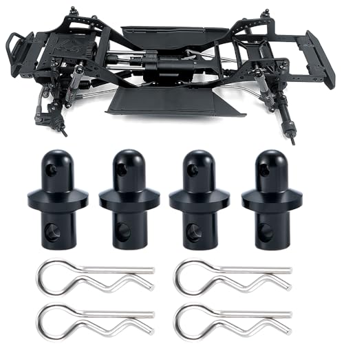 MORLORDY 4Pcs RC Body Post Mounts Shell Holder Mount with Body Post and Clips Set for 1/10 Axial SCX10 PRO AXI03028 RC Car Upgrades Part