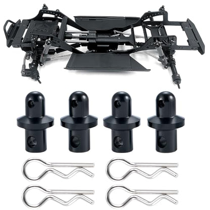 MORLORDY 4Pcs RC Body Post Mounts Shell Holder Mount with Body Post and Clips Set for 1/10 Axial SCX10 PRO AXI03028 RC Car Upgrades Part
