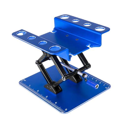 RC Car Repair Work Stand for 1/8 1/10 1/14 RC Adjustable Repair Stand Aluminum Repair Workstation (Blue) - color: Blue