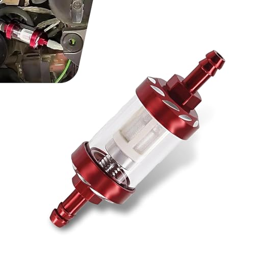 Automotive Fuel Filter, Inline Gas Filters, Detachable Transparent Metal Glass Visible Oil Level Fuel Filters, Universal Filter Oil Cup Universal for Motorcycles ATVs