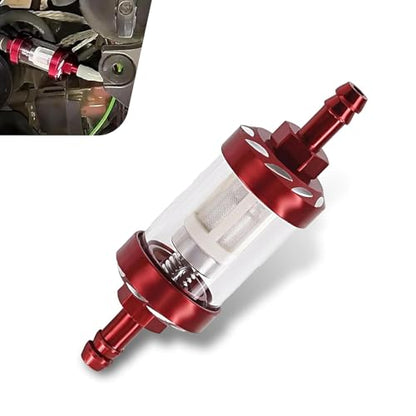 Automotive Fuel Filter, Inline Gas Filters, Detachable Transparent Metal Glass Visible Oil Level Fuel Filters, Universal Filter Oil Cup Universal for Motorcycles ATVs