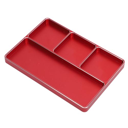 1/10 /8 RC Model Car Metal CNC Fourgrid Simple S Pan Storage Box Metal Nut S T BlackRC Rep S Tray RC Rep S T 4 Ids Aluminum Oy S T with Magnetic Pad for /10/8 RC Car RC Pla Blac - color: Red