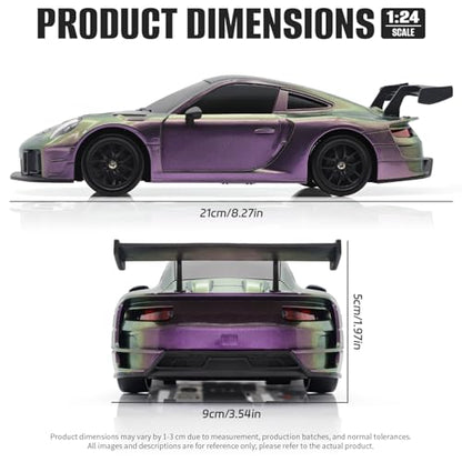 RC Drift Car, 1:24 4WD Remote Control Cars Vehicle with LED Light,2.4GHz 20KM/H High Speed RC Cars with Two Batteries & Drifting Tires Racing Sport Toy for Adults Boys Girls Kids - color: Purple