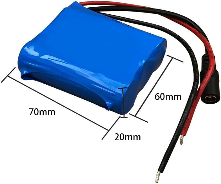 Seasider 12V 2600mAh Battery, Bare Leads Wire Replacement Battery with 12V Charger for 12 Volt Device RC Car, Robot, DIY, LED Light Strip