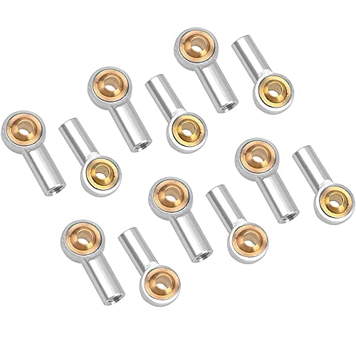 12Pack Vgoohobby Metal M3 Tie Rod End Ball Holder RC Joint Link Ball Head Holder CW Compatible with HSP Traxxas HPI Axial Redcat Racing 1/10 RC Car Truck Buggy Crawler (Silver) - color: Silver