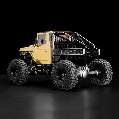 INJROA IR40 Truck Body with Tube Cage for 1/18 TRX4M Defender Bronco (Gold) - color: Gold