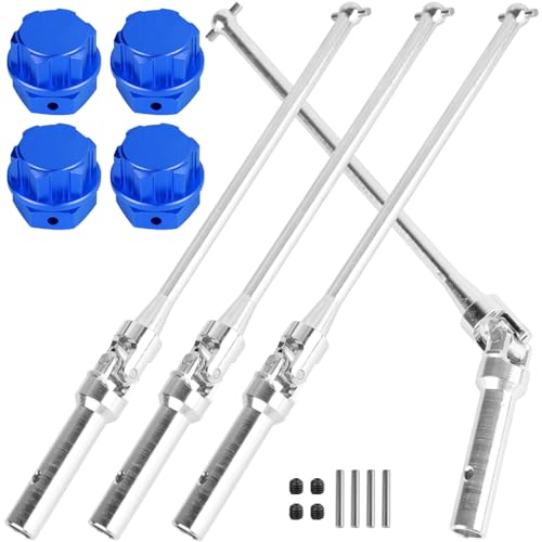 RC Drive Shaft Axles (Front Rear) Upgrades Part for 1/5 KRATON 8S BLX Outcast 8S BLX,4PCS CVD Driveshaft w/Wheel Hex Nuts Hop Ups,Silver & Red