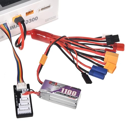 RC Lipo Battery Charger Adapter Connector Splitter Wire with 2-6S Charge Balance Board, 10 in 1 Octopus Convert Cable to XT60H Plug Lead Cable for TRX,T-Plug,Tamiya,Futaba,JST,XT90,XT60,XT30,EC3,EC5