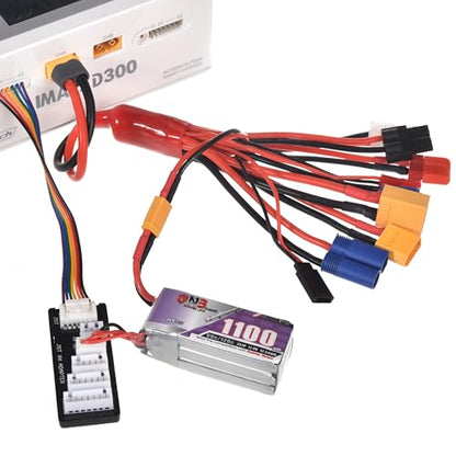 RC Lipo Battery Charger Adapter Connector Splitter Wire with 2-6S Charge Balance Board, 10 in 1 Octopus Convert Cable to XT60H Plug Lead Cable for TRX,T-Plug,Tamiya,Futaba,JST,XT90,XT60,XT30,EC3,EC5
