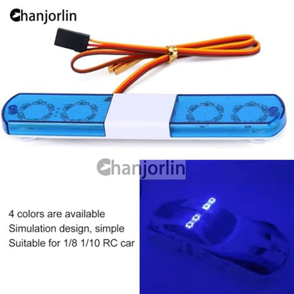 1/10 RC Car Simulation Police Lights Multi-Function Flash LED Lamp Nine Flashing Light Modes for 1/8 Crawler Off Road Rally Truck Cars HSP Traxxas Tamiya RC4WD Axial Arrma (Blue 145mm) - color: Blue 145mm