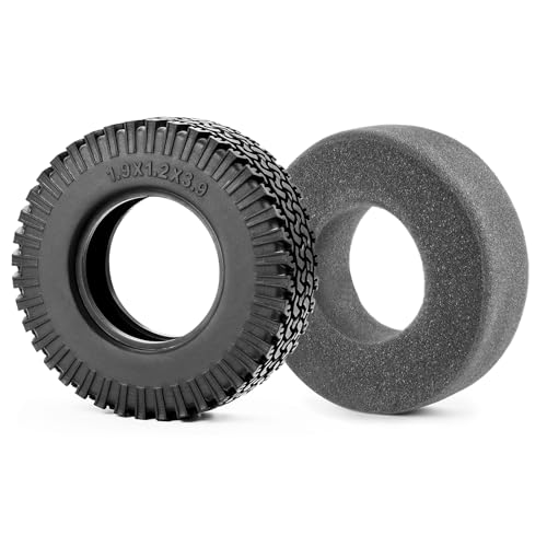 4PCS 1.9" Rubber RC Tires 98mm | For 1/10 Axial SCX10 90046 TRX4 D90, RC Crawler Car, Accessories