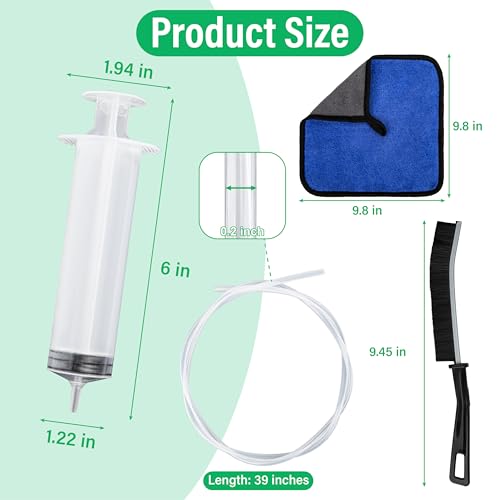 ecocstm Auto Sunroof Drain Cleaning Tool, 120 Inch Flexible Drain Brush | Sunroof Drain Cleaner with Pipe Cleaning Brush, Injector Hose and Crevice Brush, Cleaning Tool for Drains, Sewers, Windshield - size: 120 Inch sets