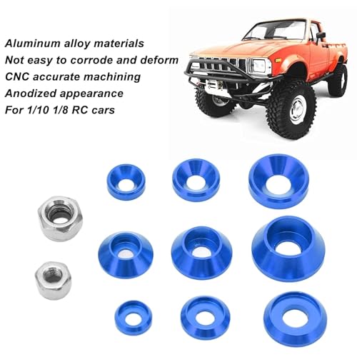 HERCHR Aluminum Alloy Cone Cup Head Screw Gasket Washer Counterbore Washers Gaskets Cup Shim Conical Washer Shim - color: blue