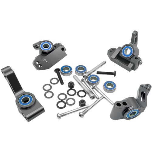 OGRC Caster Block Steering Blocks, Stub Axle Carriers for 1/10 Slash 2WD | Aluminum Front Caster Block&Steering Blocks and Rear Stub Axle Carriers for 1/10 Traxxas slash 2WD #3632 3736 3752 (Titanium) - color: Titanium