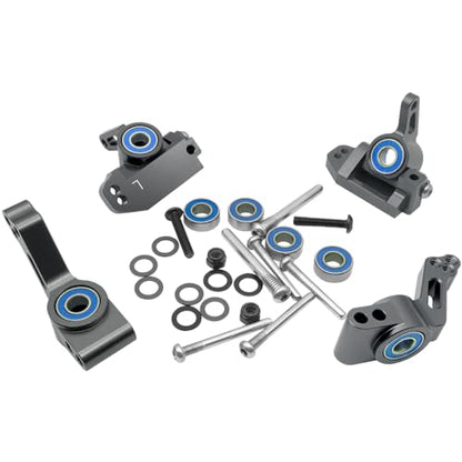 OGRC Caster Block Steering Blocks, Stub Axle Carriers for 1/10 Slash 2WD | Aluminum Front Caster Block&Steering Blocks and Rear Stub Axle Carriers for 1/10 Traxxas slash 2WD #3632 3736 3752 (Titanium) - color: Titanium