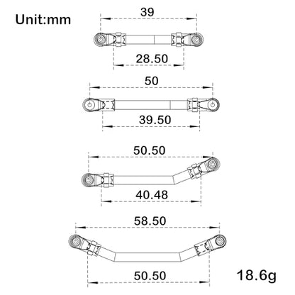 MEUS Racing SCX24 Links Double Bent Links High Clearance Chassis Links Set for Axial SCX24 C10 Bronco Wrangler 1/24 RC Crawler (Titanium Alloy) - color: Titanium Alloy