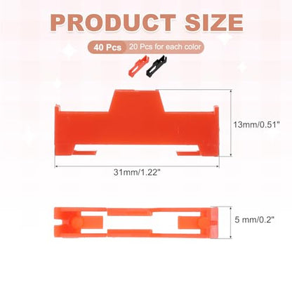 MECCANIXITY 40 Pcs Servo Extension Cable Clips Lock, Servo Cable Safety Connector Lead Wire Buckle Lock for RC Car Plane Boat DIY Y Adapter Cable, Red/Black - color: Red/Black