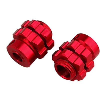 Aluminum 17mm Hex Wheel Hub Adapters for 1/10 Traxxas Summit Losi Baja Rey (Set of 4) (Red) - color: Red