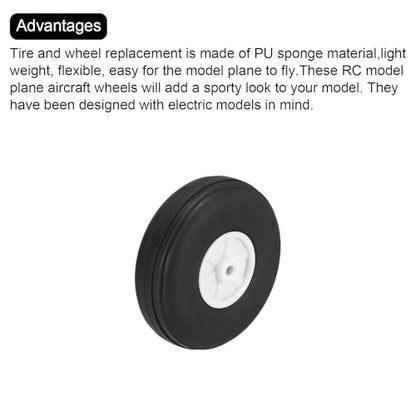 MECCANIXITY 10Pcs RC Airplane Wheels 2.2" OD Aircraft PU Rubber Tire Tail Airplanes Wheel Replacement for DIY Model Plane Helicopter Car - size: 2.2" OD