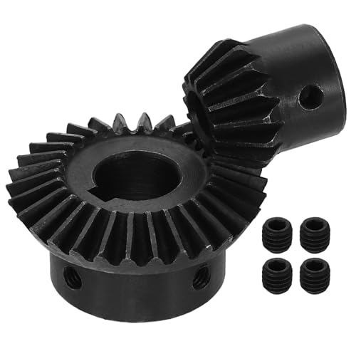 uxcell 2Pcs Tapered Bevel Gears Set, 1.5 Mod 1:2 (15T/30T) Harden Steel Straight Bevel Gear, 90 Degree Steering Motor Gears, (8/15mm Shaft Hole with Keyway) - size: 8/15mm
