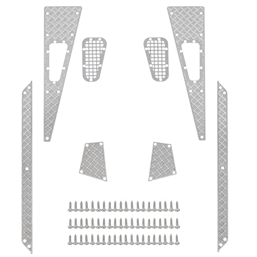 MEUS RACING Metal Hood for Skid Plate and Pedal for TRX4M Defender Bronco K10 F150 1/18 RC Crawler Car, 8pcs RC Decoration Set