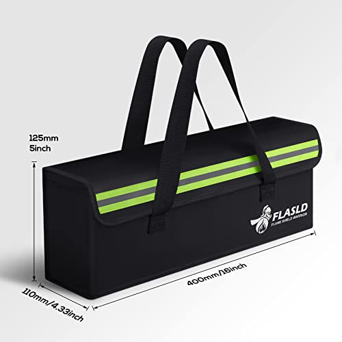 FLASLD 2-Pack E-Bike Battery Bag Fireproof Safe Charging Bag Explosionproof Lipo Battery Bag Large Capatity for Storage Charging (16 x 4.3 x 5in) - color: 16 x 4.3 x 5inch - 2 Pack