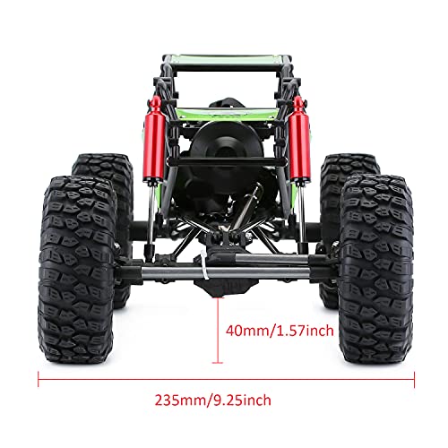 1/10 RC Car 310mm Wheelbase Rock Buggy Frame Chassis with Nylon Tube Roll Cage for 1/10 RC Crawler Car SCX10 90046 TRX4 (with Wheels, Red) - color: With Wheels, Red