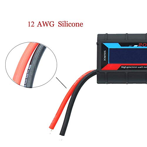 RGBZONE 200Amps Power Analyzer, High Precision RC Watt Meter with Digital LCD Screen for RC, Battery, Solar, Wind Power (200 Amps)