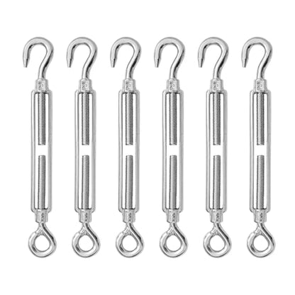 6 PCS M5 Hook and Eye Turnbuckles for Cables Wire Rope Tension | Made of 304 Stainless Steel, Corrosion Resistant & Easy to Use,88lbs Rated,Industrial Shade Sail Rigging - size: 6PCS-M5-OC