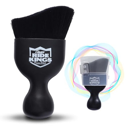 Car Interior Detailing Brush - Black | Sweeps dust from auto vents, dash & buttons. Soft bristles with cover. Ideal cleaning supply gift for men and women. - color: Black