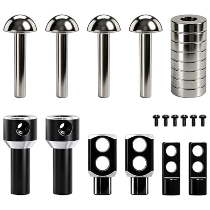 RC Stealth Magnetic Body Post for 1/24 1/28 RC Car, 2 Sets One/Two-Way Adjustable Magnetic Clamps, 2 Horizontal Aluminum Columns with 6 Chamfered Screws and 8 Magnets, TG Chassis Upgrade DIY Kit