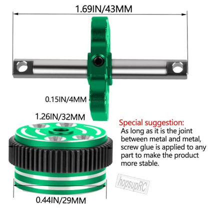 Aluminum Differential Locker Spool Diff Locker Mounts Set Upgrades Part for 1/10 Slash/Rustler/Stampede/Bandit 2WD(VXL),Sealed Differential Case Hops Up.Green - color: Green(for 1/10)