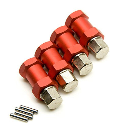 RC 12mm Wheel Hex Drive Hubs Combiner Coupler Aluminum 15mm/20mm/25mm/30mm Offset Extension Longer Combiner Drive Adapter for 1/10 Axial SCX10 Wraith RC Car Upgrade Parts (Red - 20mm) - color: Red - 20mm
