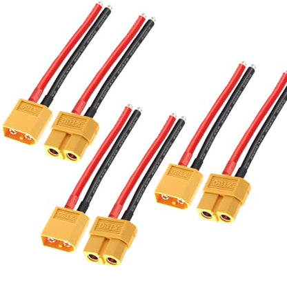 3 Pairs XT60 Plug Female and Male Connector,XT60 Connector Adapter | with 5cm 12AWG Silicone Wire for RC Lipo Battery Cable Drone - size: 12AWG XT60
