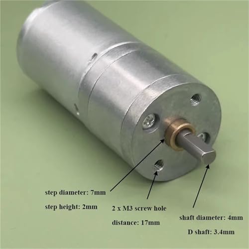 1pc 25GA-370 Mini 25mm Full Metal Gearbox Gear Motor 3V 6V 9V 12V 210RPM Slow Speed Large D Shaft DIY Robot Car Toy Model