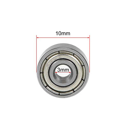 uxcell 623ZZ Deep Groove Ball Bearing 3x10x4mm Double Shielded Chrome Steel Bearings 5-Pack - size: 3mmx10mmx4mm