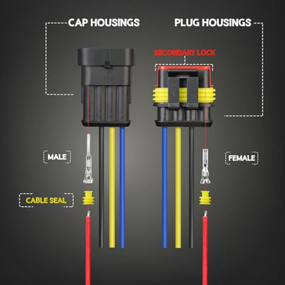 TMH 700 Pcs 1/2/3/4/5/6 Pin Electrical Connector Kit 22-16 AWG, Automotive Electrical Wire Terminal Connectors Male&Female Pin Automotive for Car Truck Motorcycle Marine Boat - size: 1/2/3/4/5/6 Pin (700 Pcs)