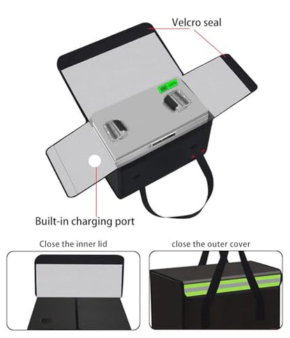 Lipo Battery Safe Bag Large Capatity Fireproof Bag for Ebike Lipo Battery Other Batteries Storage Charging Transport Home Office Travel Safe Storage Pouch - size: 300*200*200mm