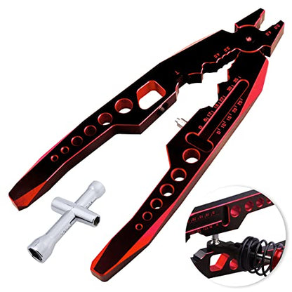 Metal Shock Absorber Pliers Ball Head Pliers Clip Multi-Function RC Tools for Traxxas Arrma Axial Redcat Losi Tamiya HSP HPI Exceed Cars (Black red) - color: Black Red