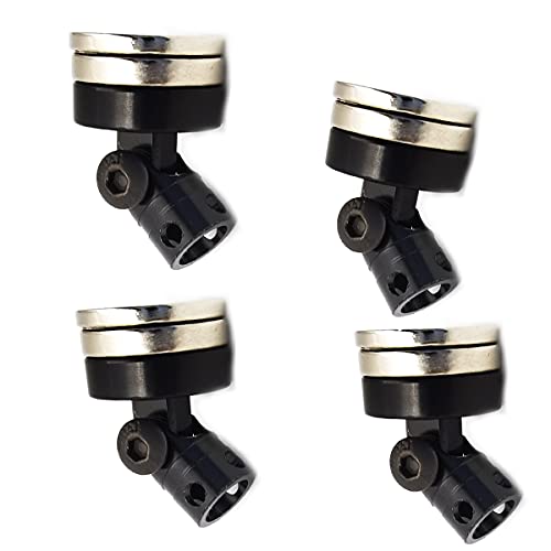 DEVMO 4PCS RC Magnetic Body Post,Alloy Magnetic Stealth Invisible Body Shell Mount Column Compatible with HSP Redcat Himoto Tra-xxas SCX10 4WD 1/10 RC Car (Black)