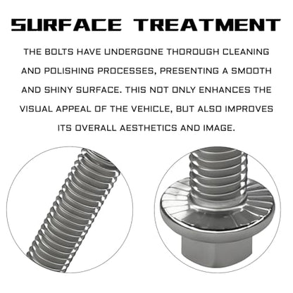 Differential Valve Cover Bolts M8 1.25 x 20mm 14PCS Rear Differential Valve Cover Bolts Stainless Steel Toothed Flanged Metric Hex Bolt Screws Replacement Parts Kit Suitable for Most Cars
