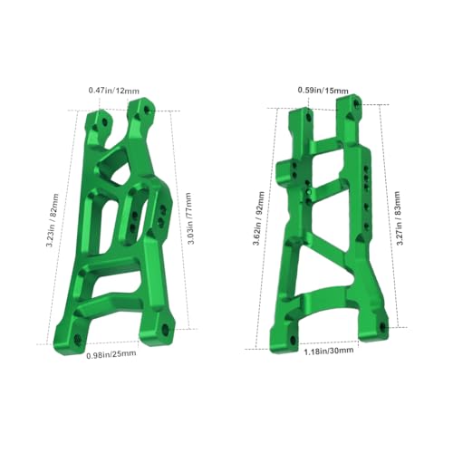 Hobbypark Aluminum Suspension Arms Set (Front & Rear), w/Tie Bar for 1/10 Traxxas Slash 2WD RC Car Upgrade Parts Hop Ups, Replace 2555 3631 2532 (Green-Anodized) - color: Green