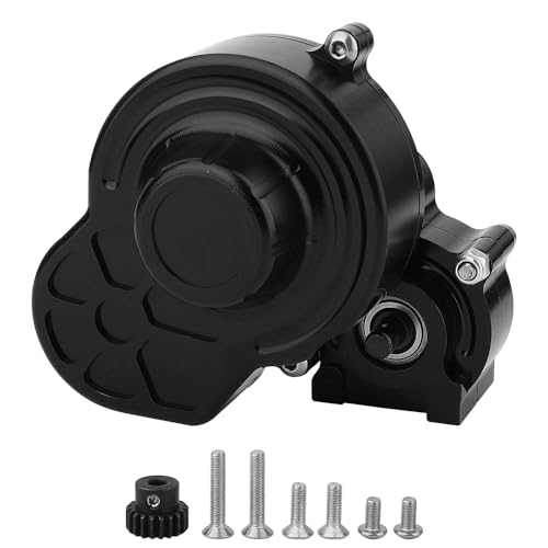 All Metal Complete Gearbox Transmission with Motor Gears for 313mm Wheelbase 1/10 RC Crawler Truck Axial SCX10 & SCX10 II DIY Upgrade Parts (Black)-651651 - color: Black