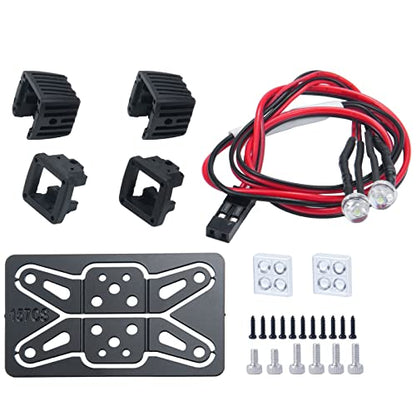 RC Car LED Lights Headlights Headlamp Square Lens Spotlight 4PCS Compatible with 1/10 RC Crawler Car TRX4 TRX6 Axial SCX10 90046 RR10 D90 Upgrades Parts (A-4 Holes) - color: A-4 Holes