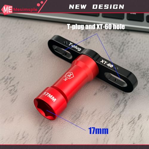 T-Plug XT-60 Hole 17mm Wheel Hex Hubs RC Car Wrench Spanner Repair Tools for 1/7 1/8 1/10 Scale RC Car Upgrade Parts