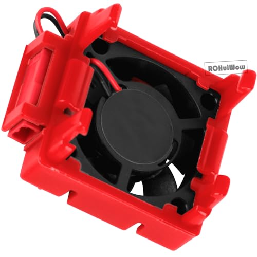 RC VXL-3s ESC Cooling Fan Heat Sink w/Dual Fan Heat Sink Upgrades Part for 1/10 Slash Rustler Stampede 4x4 VXL 4WD,High Velocity Fan Heatsink Hops Up,Red - color: Red(1set)