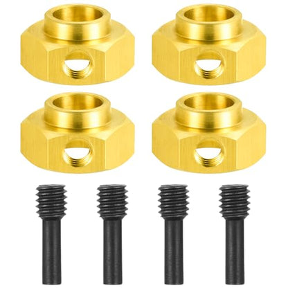 4Pcs Brass 12mm Wheel Hex Hubs Adapter, 5mm Thickness | 5mm, 8mm, 9mm, 10mm, 11mm, 12mm, Extension Combiner, Counterweight, For 1/10 Tra-xxas TRX4, RC Crawler Car - color: 5mm Thickness