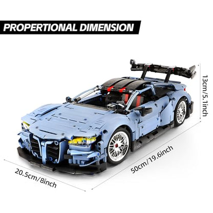 M4 Building Car Set,1:10 Champion Racing Car Building Block-2280PCS | Challenge Construction Toys Collectible Gift for Technical Enthusiasts Adults & Boys Age 14+ - style: Static Version-motors not included