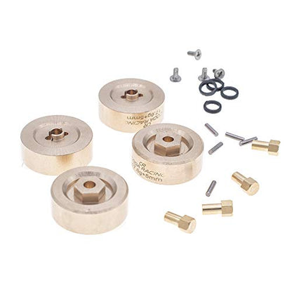 4pcs 17.6g Brass Extended Wheel Weights Hex Adapter 7mm for AXIAL SCX24 Upgrades 1/24 RC Crawler Car+5mm