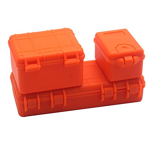 ShareGoo RC Toy Car Simulation Luggage Case Decoration Storage Compatible with Traxxas TRX-4 Axial Crawler SCX10 90046 CC01 D90 RedCat HSP 90046 1/10 Rock Crawler Car Truck (Orange) - color: Orange